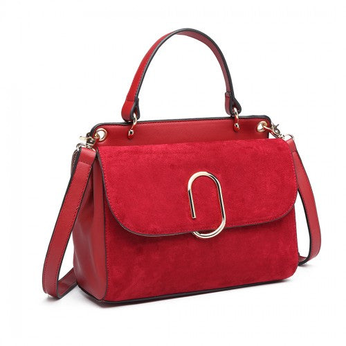 Easy Luggage LB6871-MISS LULU STYLISH LADIES LEATHER HANDBAG SHOULDER BAG RED