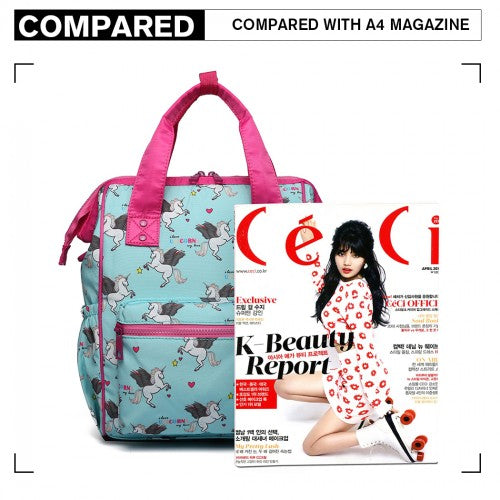 Easy Luggage LB6896 - Miss Lulu Child's Unicorn Backpack with Pencil Case - Blue