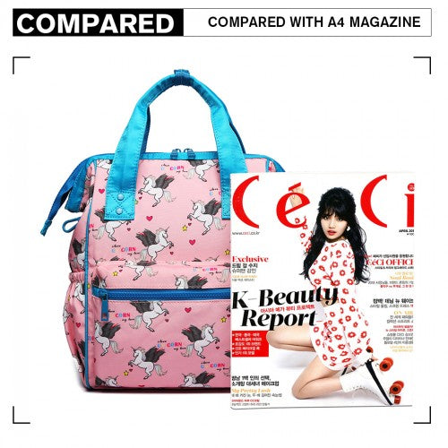 Easy Luggage LB6896 - Miss Lulu Child's Unicorn Backpack with Pencil Case - Pink