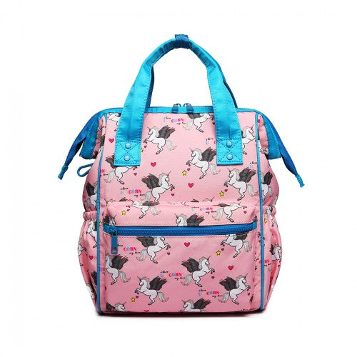 Easy Luggage LB6896 - Miss Lulu Child's Unicorn Backpack with Pencil Case - Pink
