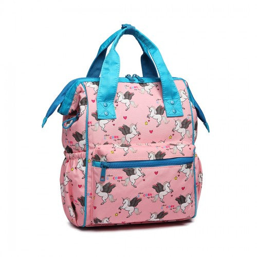 Easy Luggage LB6896 - Miss Lulu Child's Unicorn Backpack with Pencil Case - Pink