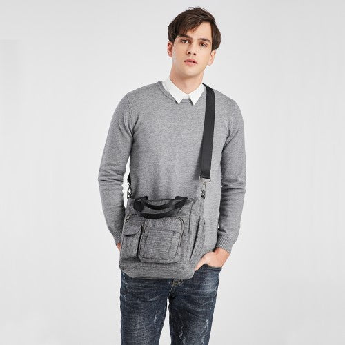 Easy Luggage LB6923 - Kono Multi-Compartment Tote Shoulder Bag - Grey