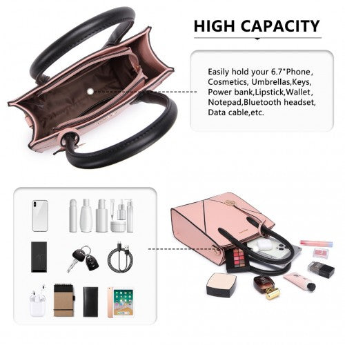 Easy Luggage LG2255 - Miss Lulu Rectangular Soft Leather Cross Body Bag - Pink