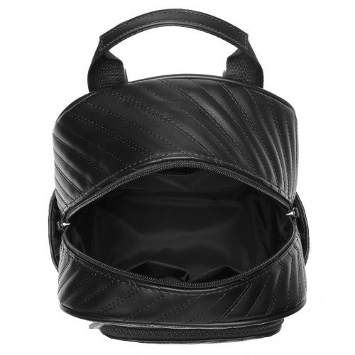 Easy Luggage LG2323 - Miss Lulu Water-resistant Chic PU Leather Backpack - Black