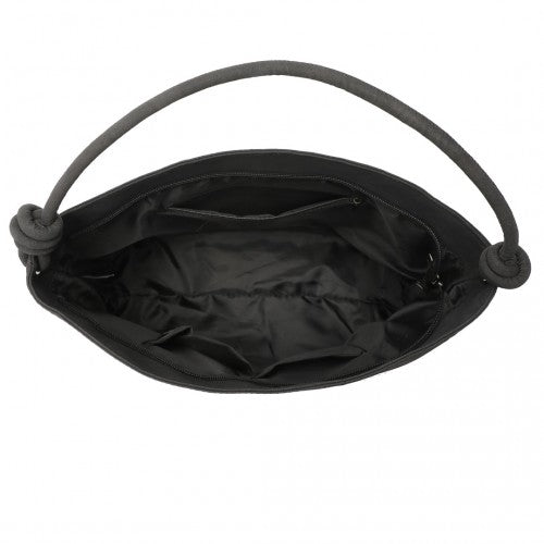 Easy Luggage LG2324 - Miss Lulu Minimalist Chic Tote With Personality - Black