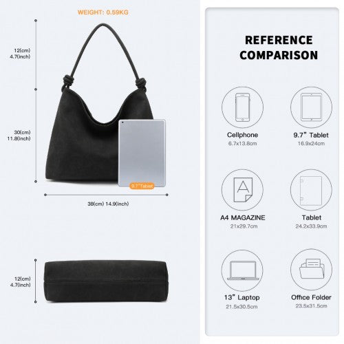Easy Luggage LG2324 - Miss Lulu Minimalist Chic Tote With Personality - Black