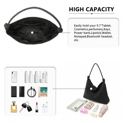 Easy Luggage LG2324 - Miss Lulu Minimalist Chic Tote With Personality - Black