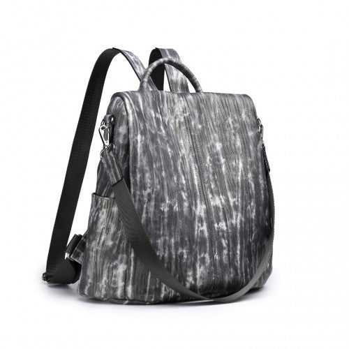 Easy Luggage LG2333 - Miss Lulu Versatile Anti-Theft PU Leather Convertible Bag And Backpack - Black