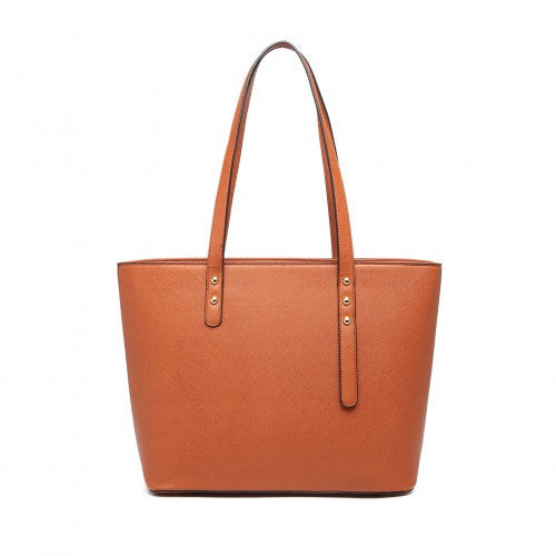 Easy Luggage LG6931 - Miss Lulu 4 Piece Handbag Set - Brown