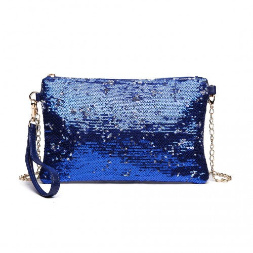 Easy Luggage LH1765 NY- Miss Lulu Sequins Clutch Evening Bag Navy