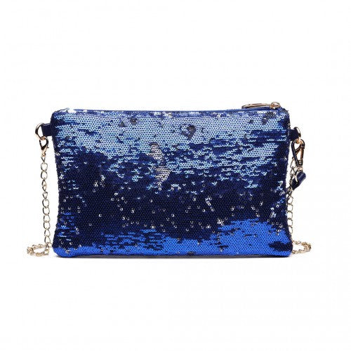 Easy Luggage LH1765 NY- Miss Lulu Sequins Clutch Evening Bag Navy