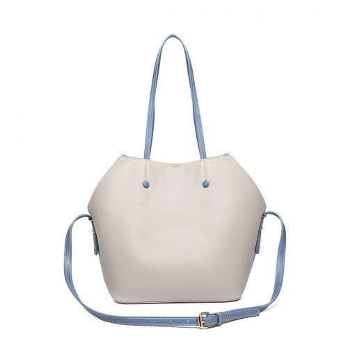 Easy Luggage LH1908 - MISS LULU 2 PIECE MULTI-WAY SHOULDER TOTE BAG - GREY