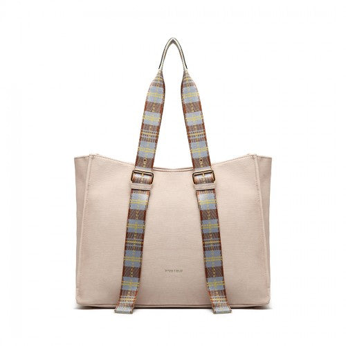 Easy Luggage LH1924 - MISS LULU PLAID TARTAN STRAP SHOULDER BAG - PINK