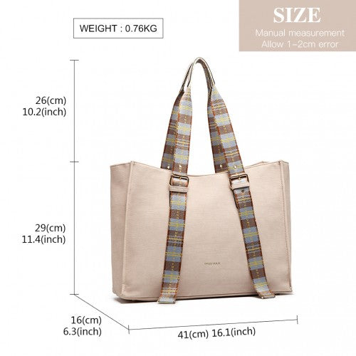 Easy Luggage LH1924 - MISS LULU PLAID TARTAN STRAP SHOULDER BAG - PINK