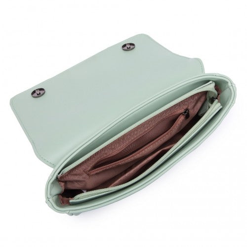 Easy Luggage LH2253 - Miss Lulu Rhombus Flap Chain Shoulder Bag - Green