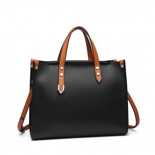 Easy Luggage LN1910 - Miss Lulu Structured 2 Piece Shoulder Bag Set - Back