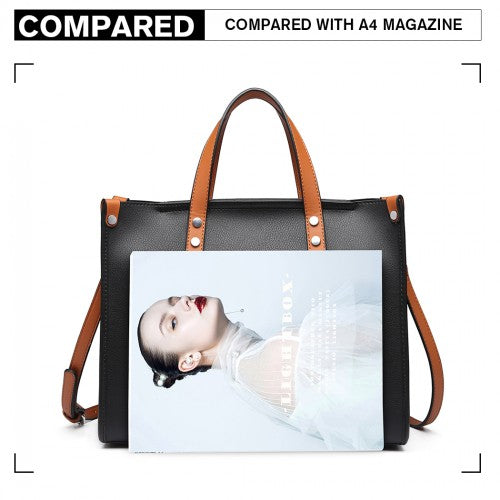 Easy Luggage LN1910 - Miss Lulu Structured 2 Piece Shoulder Bag Set - Back