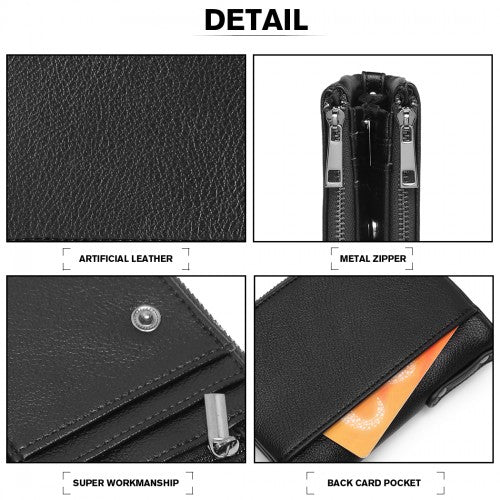 Easy Luggage LP2021 - Miss Lulu Leather Look Wallet - Black