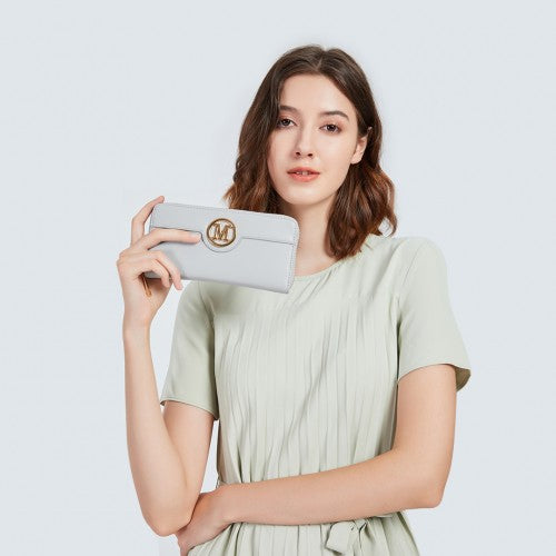 Easy Luggage LP2031 - Miss Lulu Women's Leather Look Purse - Grey
