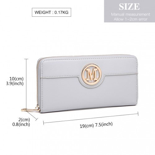 Easy Luggage LP2031 - Miss Lulu Women's Leather Look Purse - Grey