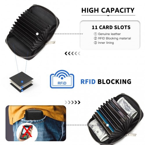 Easy Luggage LP2120 - Miss Lulu RFID Blocking Basic Zip Around Wallet - Black