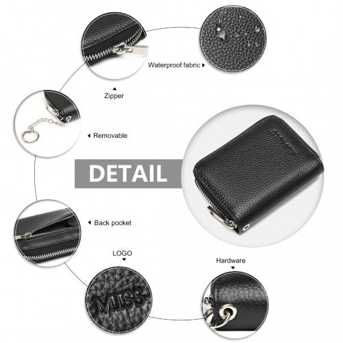 Easy Luggage LP2120 - Miss Lulu RFID Blocking Basic Zip Around Wallet - Black