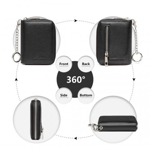 Easy Luggage LP2120 - Miss Lulu RFID Blocking Basic Zip Around Wallet - Black