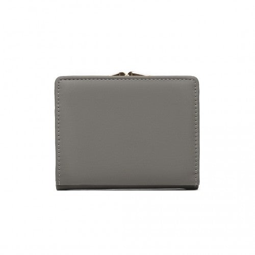 Easy Luggage LP2335 - Miss Lulu PU Leather Half-Circle Petal Clasp Wallet - Grey