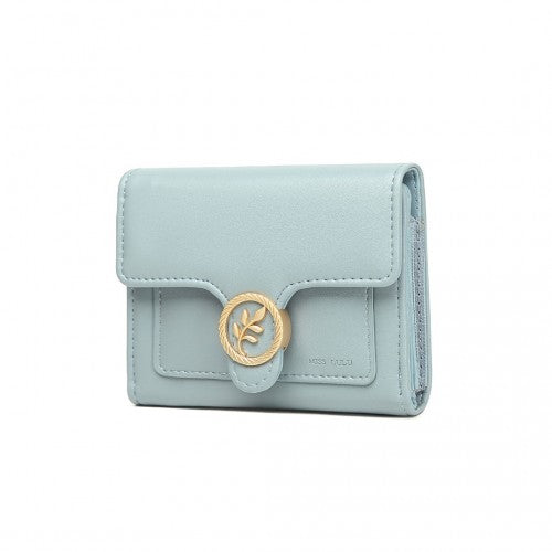 Easy Luggage LP2336 - Miss Lulu PU Leather Leaf-Shaped Round Clasp Wallet - Blue