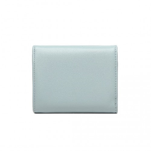 Easy Luggage LP2336 - Miss Lulu PU Leather Leaf-Shaped Round Clasp Wallet - Blue