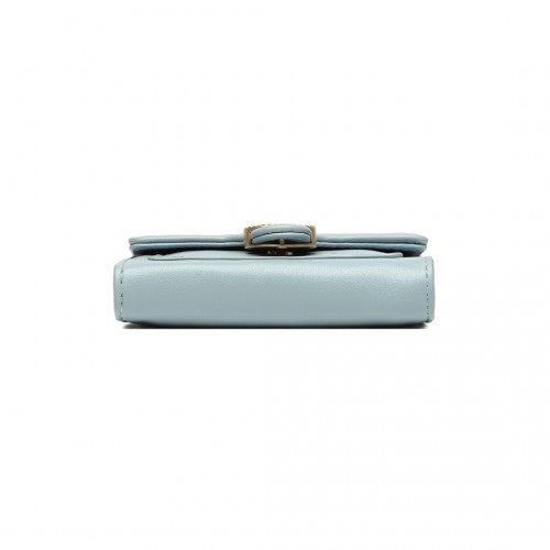 Easy Luggage LP2336 - Miss Lulu PU Leather Leaf-Shaped Round Clasp Wallet - Blue