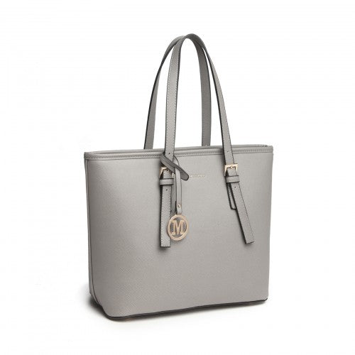 Easy Luggage LT2054 - Miss Lulu Minimalist Tote Handbag Structured - Grey