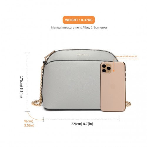 Easy Luggage LT2101 - Miss Lulu Cross-Body Sleek Handbag - Grey