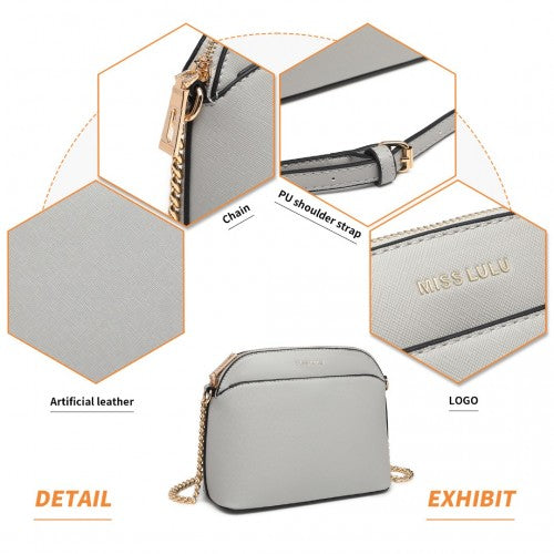 Easy Luggage LT2101 - Miss Lulu Cross-Body Sleek Handbag - Grey