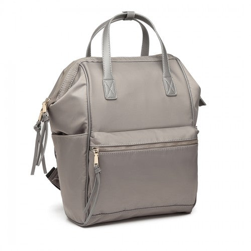 Easy Luggage LT6840-MISS LULU PORTABLE WATERPROOF NYLON BACKPACK SCHOOL BAG GREY