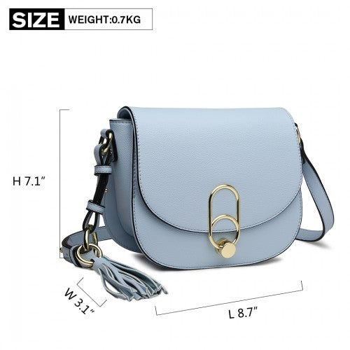Easy Luggage LZ1831 - MISS LULU CROSS BODY SADDLE BAG - BLUE