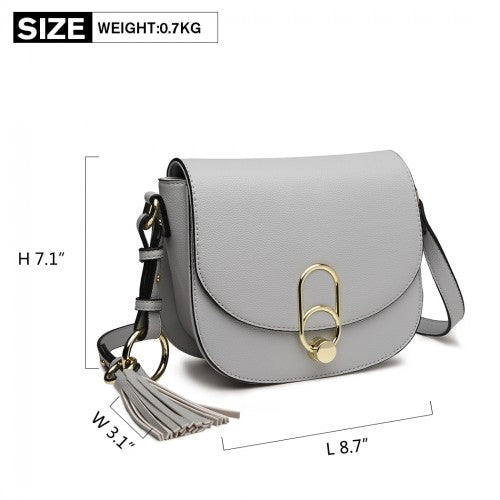 Easy Luggage LZ1831 - MISS LULU CROSS BODY SADDLE BAG - GREY