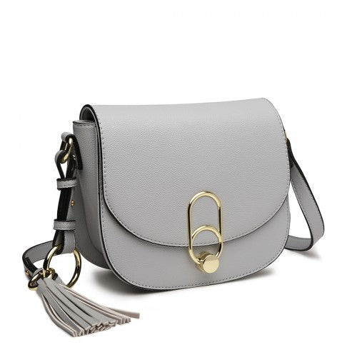 Easy Luggage LZ1831 - MISS LULU CROSS BODY SADDLE BAG - GREY