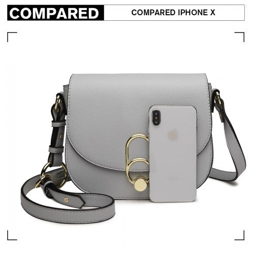 Easy Luggage LZ1831 - MISS LULU CROSS BODY SADDLE BAG - GREY