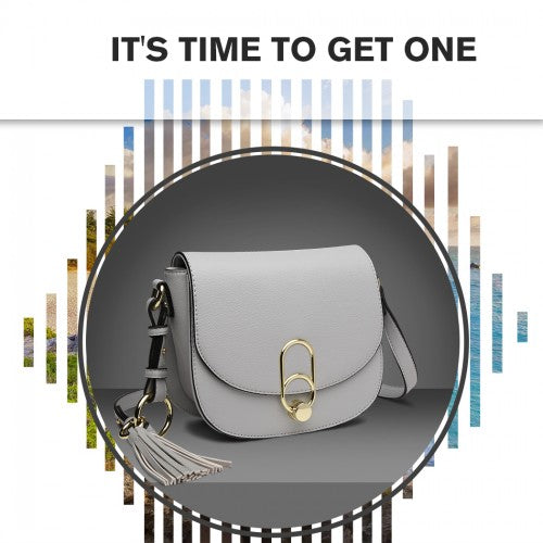 Easy Luggage LZ1831 - MISS LULU CROSS BODY SADDLE BAG - GREY
