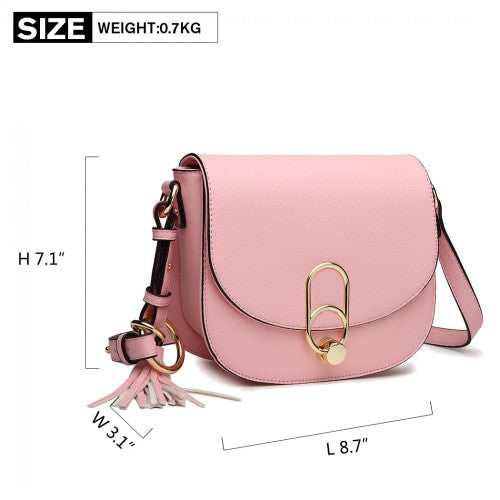 Easy Luggage LZ1831 - MISS LULU CROSS BODY SADDLE BAG - PINK