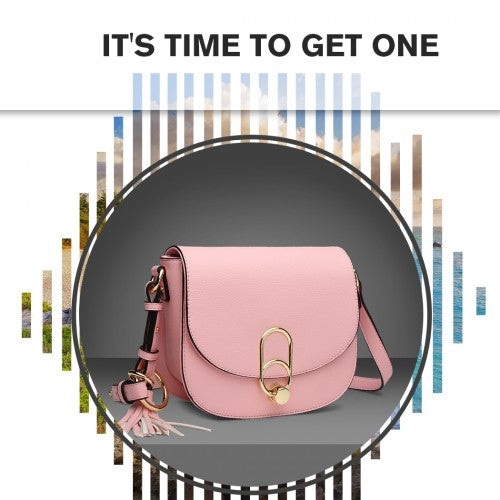 Easy Luggage LZ1831 - MISS LULU CROSS BODY SADDLE BAG - PINK