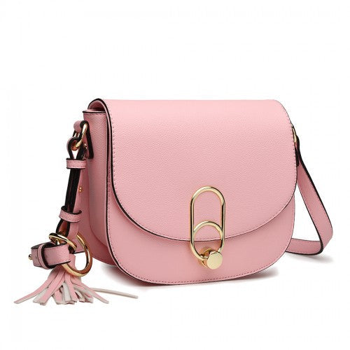 Easy Luggage LZ1831 - MISS LULU CROSS BODY SADDLE BAG - PINK