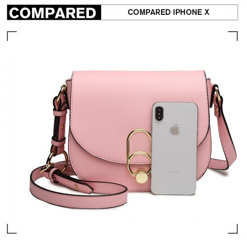 Easy Luggage LZ1831 - MISS LULU CROSS BODY SADDLE BAG - PINK