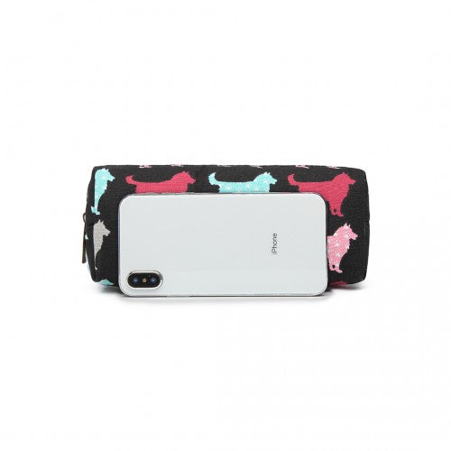 Easy Luggage PC - Miss Lulu Canvas Pencil Case Dog Black