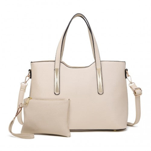 Easy Luggage S1719 - Miss Lulu PU Leather Handbag & Purse - Beige