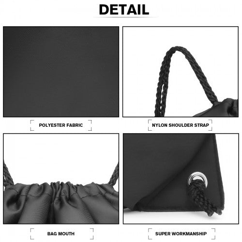 Easy Luggage S2020 - Kono Polyester Drawstring Backpack - Black