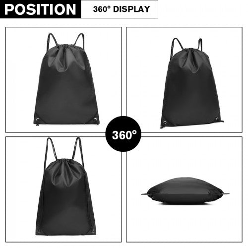 Easy Luggage S2020 - Kono Polyester Drawstring Backpack - Black