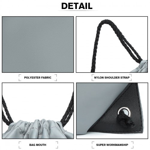 Easy Luggage S2020 - Kono Polyester Drawstring Backpack - Grey