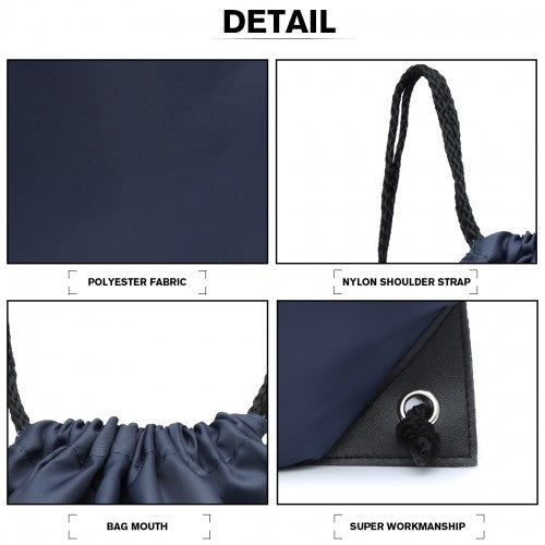 Easy Luggage S2020 - Kono Polyester Drawstring Backpack - Navy